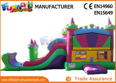 Kids Inflatable Bouncer Slide , 0.55mm PVC Tarpaulin Combo Castle