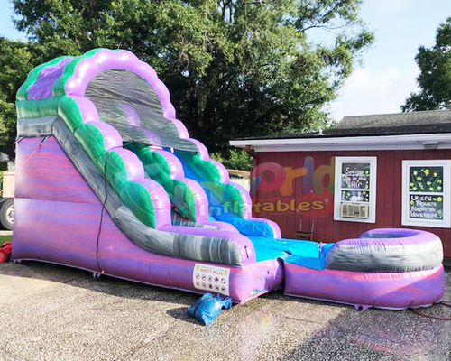 Plato Outdoor Inflatable Water Slides With Pool Jumping Bouncer House
